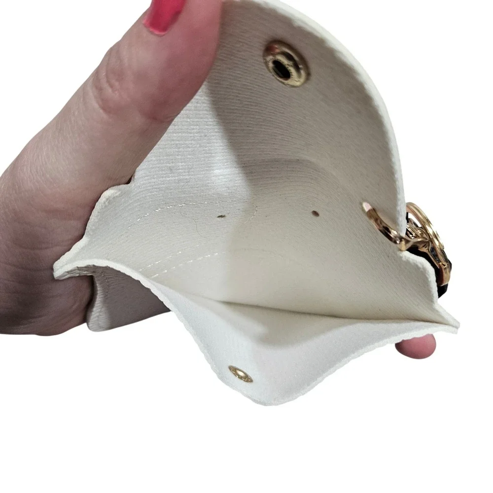 Cow Coin Purse Keychain Womens Small White Brown Black Vegan Leather Farmhouse‎